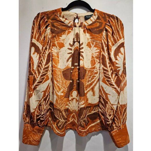 Rachel Zoe Multicolor Western Abstract Print Long Sleeve Blouse Women's Medium - Picture 1 of 6